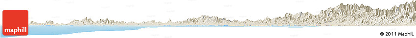 Shaded Relief Horizon Map of Culiacan
