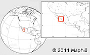 Blank Location Map of Culiacan, within the entire country