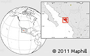 Blank Location Map of Culiacan, highlighted country