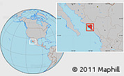 Gray Location Map of Culiacan