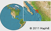 Satellite Location Map of Culiacan