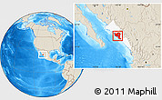 Shaded Relief Location Map of Culiacan, highlighted parent region