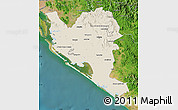 Shaded Relief Map of Culiacan, satellite outside