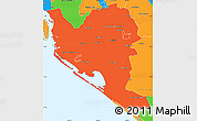 Political Simple Map of Culiacan
