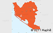 Political Simple Map of Culiacan, single color outside