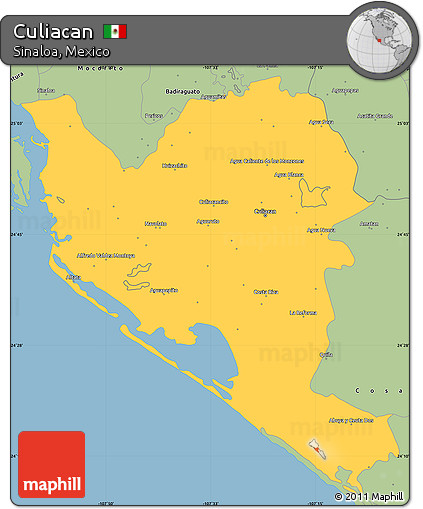 Savanna Style Simple Map of Culiacan