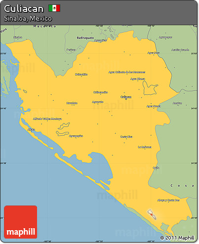 Savanna Style Simple Map of Culiacan