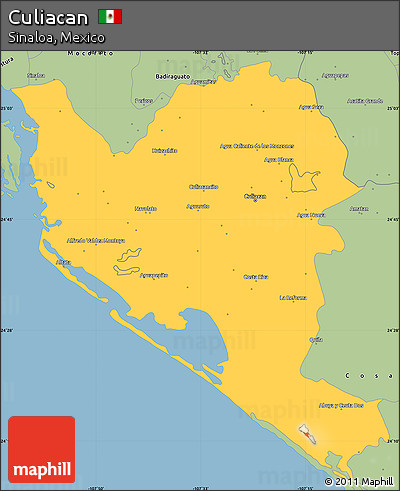 Savanna Style Simple Map of Culiacan