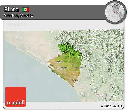 Satellite 3D Map of Elota, lighten