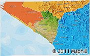 Satellite 3D Map of Elota, political outside