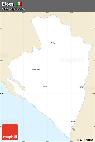 Classic Style Simple Map of Elota, single color outside