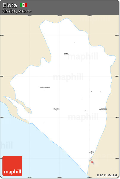 Classic Style Simple Map of Elota, single color outside
