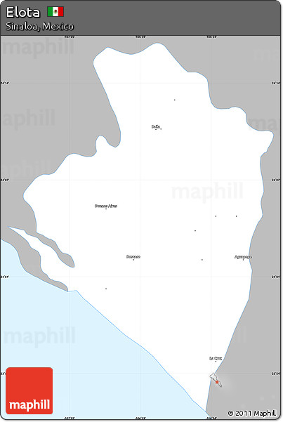 Gray Simple Map of Elota, single color outside