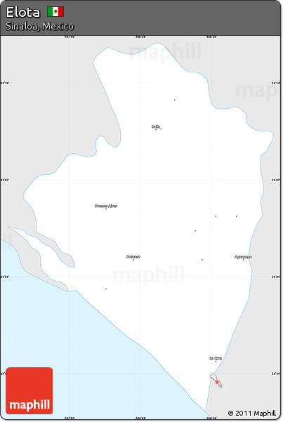 Silver Style Simple Map of Elota, single color outside