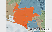 Political Map of Guasave, semi-desaturated