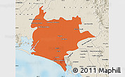 Political Map of Guasave, shaded relief outside