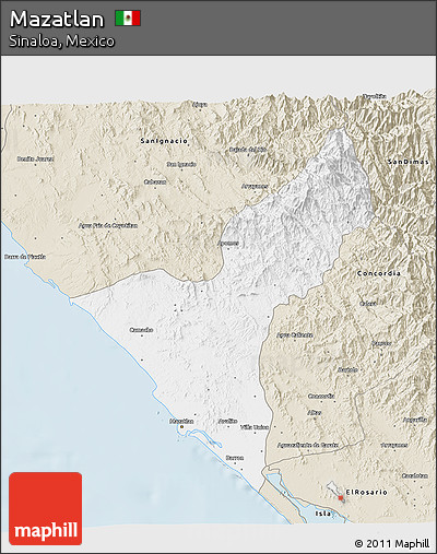 Classic Style 3D Map of Mazatlan