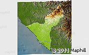 Physical 3D Map of Mazatlan, darken