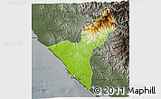 Physical 3D Map of Mazatlan, darken, semi-desaturated