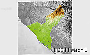 Physical 3D Map of Mazatlan, desaturated