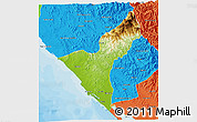 Physical 3D Map of Mazatlan, political outside