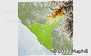 Physical 3D Map of Mazatlan, semi-desaturated