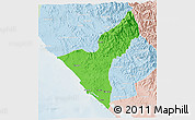 Political 3D Map of Mazatlan, lighten