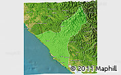 Political 3D Map of Mazatlan, satellite outside