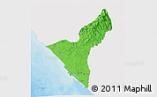Political 3D Map of Mazatlan, single color outside