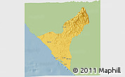 Savanna Style 3D Map of Mazatlan, single color outside
