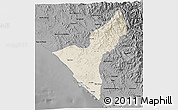 Shaded Relief 3D Map of Mazatlan, darken, desaturated