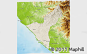 Shaded Relief 3D Map of Mazatlan, physical outside
