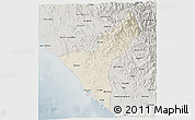 Shaded Relief 3D Map of Mazatlan, semi-desaturated