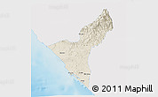 Shaded Relief 3D Map of Mazatlan, single color outside