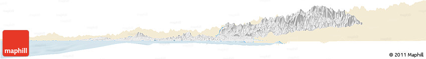 Classic Style Horizon Map of Mazatlan, single color outside