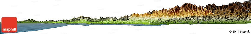 Physical Horizon Map of Mazatlan, darken