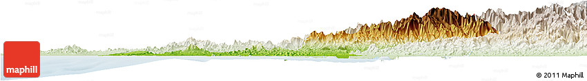 Physical Horizon Map of Mazatlan, lighten