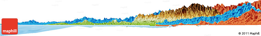 Physical Horizon Map of Mazatlan, political outside