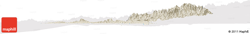 Shaded Relief Horizon Map of Mazatlan, cropped outside