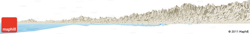 Shaded Relief Horizon Map of Mazatlan