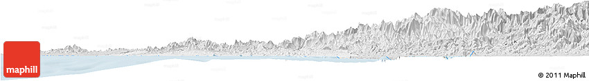 Silver Style Horizon Map of Mazatlan