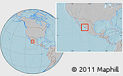 Gray Location Map of Mazatlan, within the entire country, hill shading