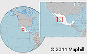 Gray Location Map of Mazatlan, highlighted country, within the entire country, hill shading
