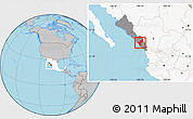 Gray Location Map of Mazatlan, highlighted country, highlighted parent region