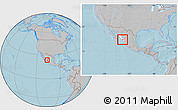 Gray Location Map of Mazatlan, highlighted parent region, within the entire country, hill shading