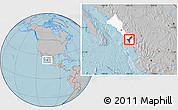 Gray Location Map of Mazatlan, highlighted parent region, hill shading