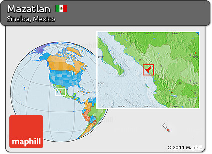 Political Location Map of Mazatlan