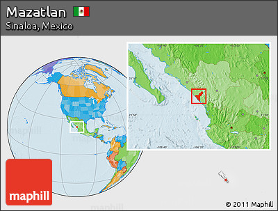 Political Location Map of Mazatlan