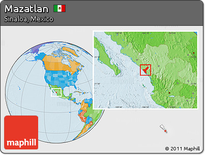 Political Location Map of Mazatlan