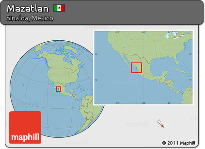 Savanna Style Location Map of Mazatlan, within the entire country